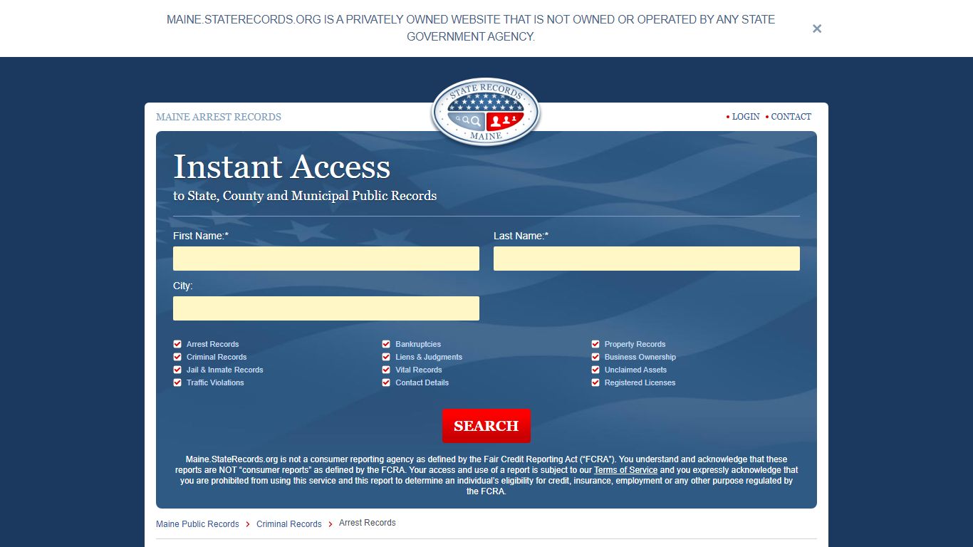 Maine Arrest Records Online | StateRecords.org